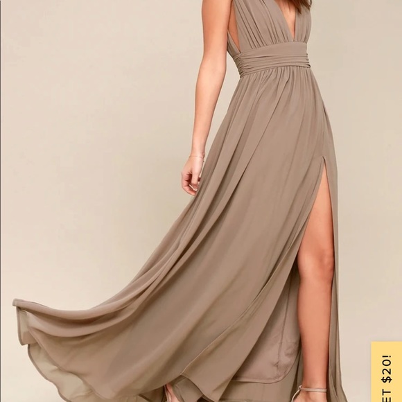 LULUS Heavenly hues taupe size M dress - Picture 2 of 4